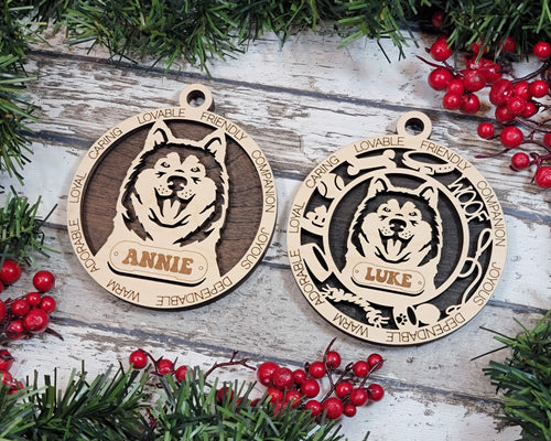 Alaskan Malamute Christmas Ornament